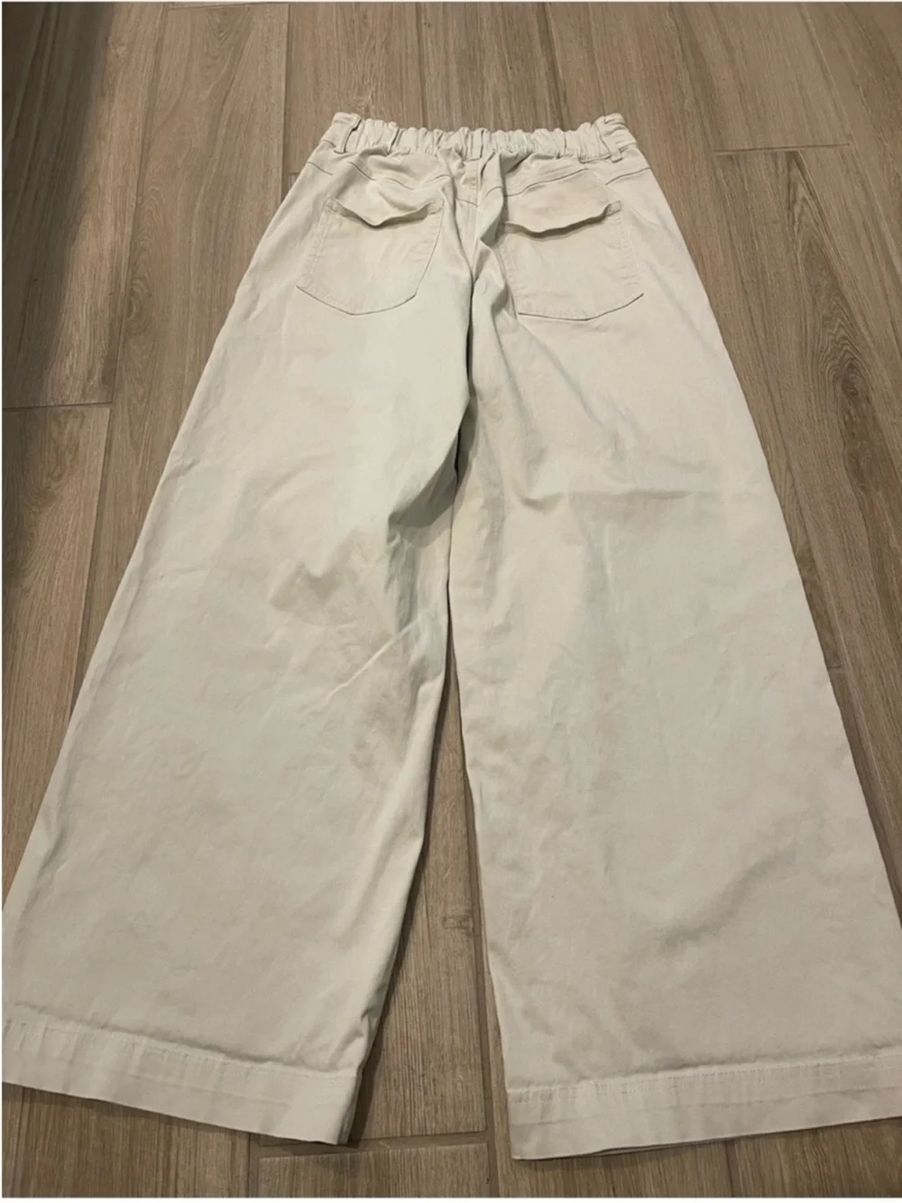 Alo Yoga Low Rise Wanderlust Wide Leg Trousers Oat Milk Tan Sz XS 2-4 W54154R